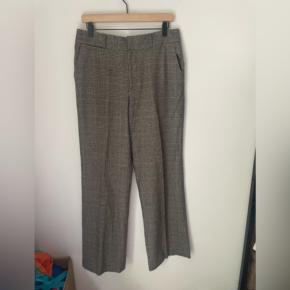 Lauren Ralph Lauren Plaid Trousers in Brown and Black Wool Blend Size 8